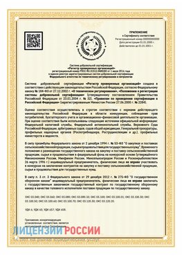 Приложение к сертификату для ИП Нарьян-Мар Сертификат СТО 03.080.02033720.1-2020